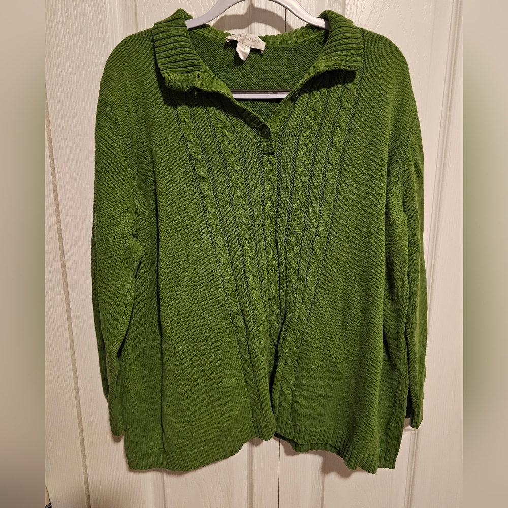 CJ Banks Vibrant Green Women's Cardigan